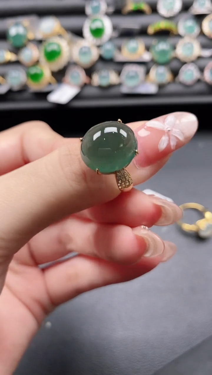 【闪购商品】翡翠戒指银S925镶嵌1111