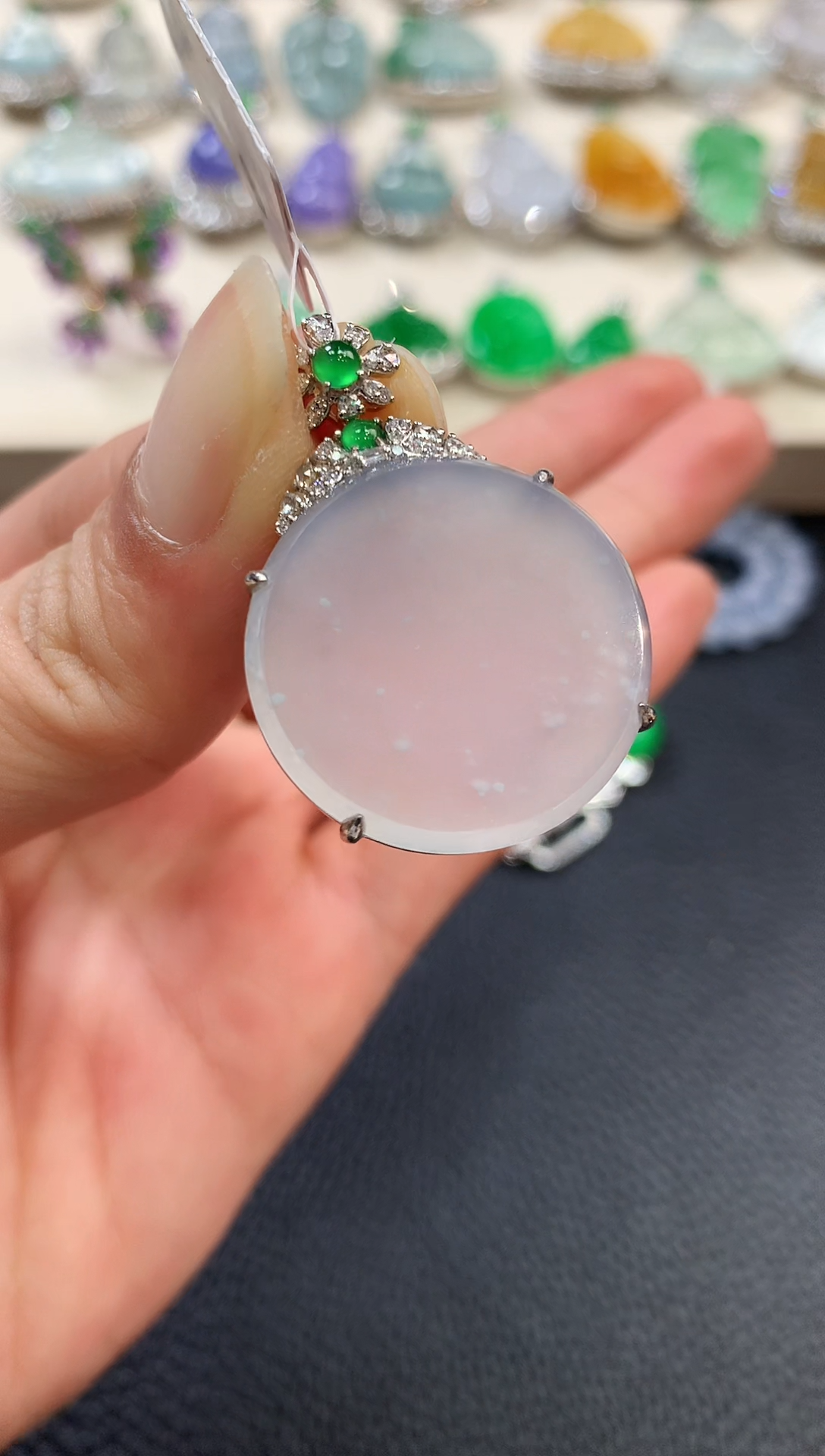 【闪购商品】翡翠吊坠(不含链)18K金镶嵌n13    