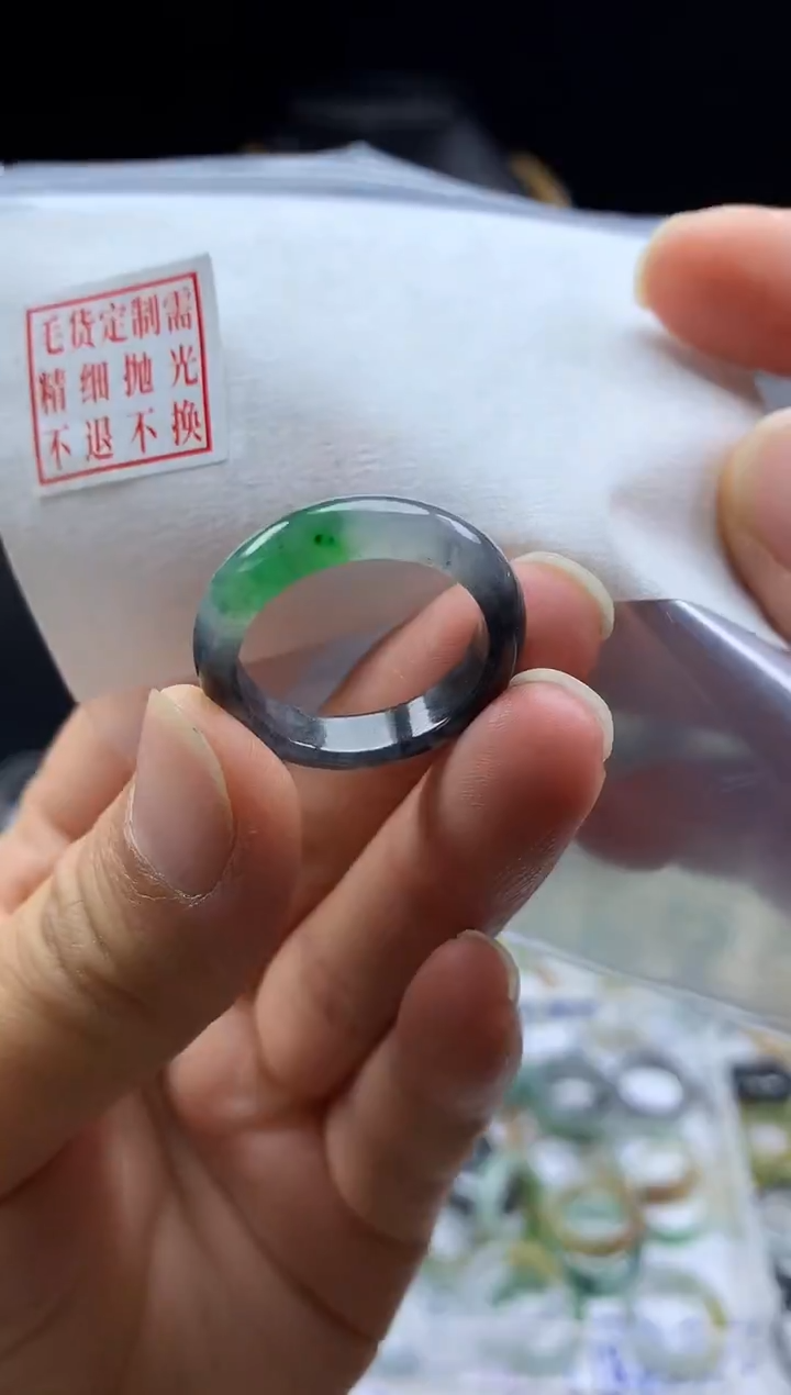 未镶嵌定制翡翠毛货需精细抛光戒圈20#