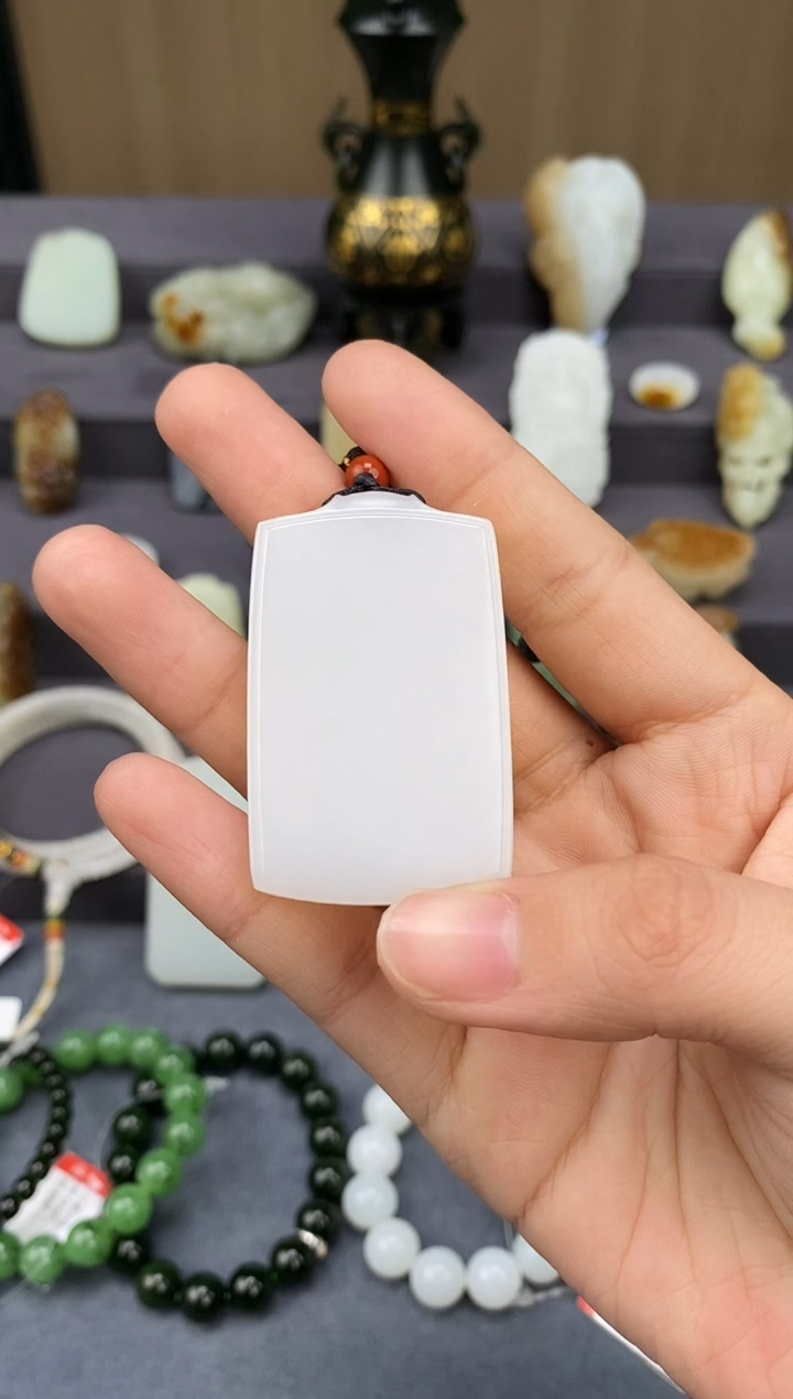 【闪购商品】和田玉-未镶嵌白玉无事牌