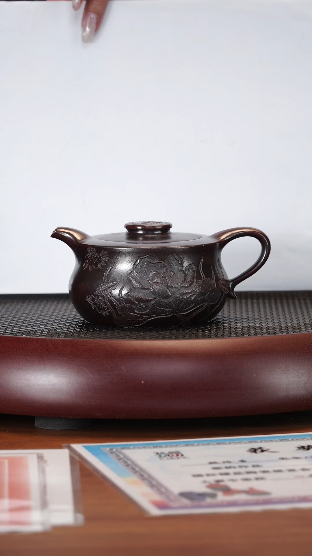 【闪购商品】紫砂茶壶2-38YLX纳福龙山古乌泥330cc