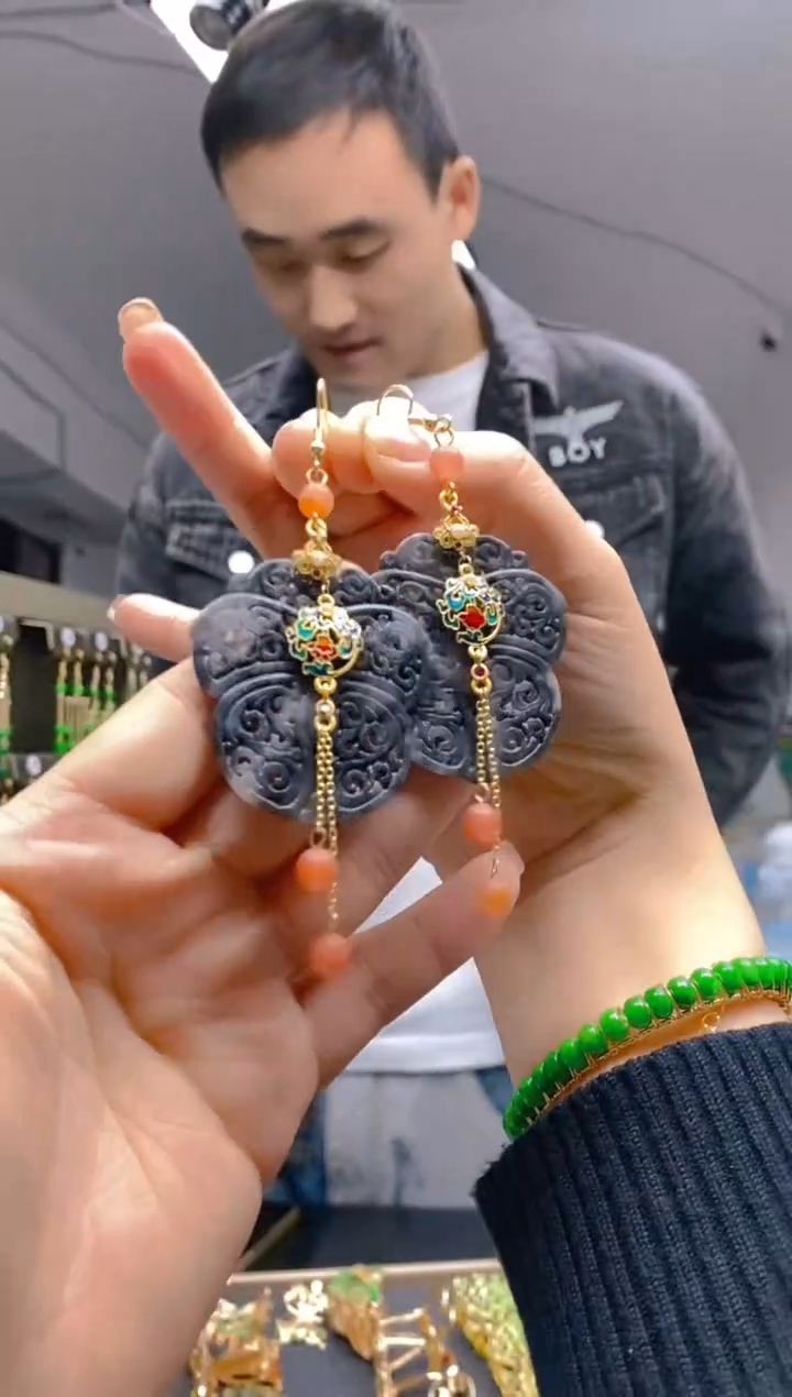 【闪购商品】翡翠耳饰合金0403翡翠耳钩