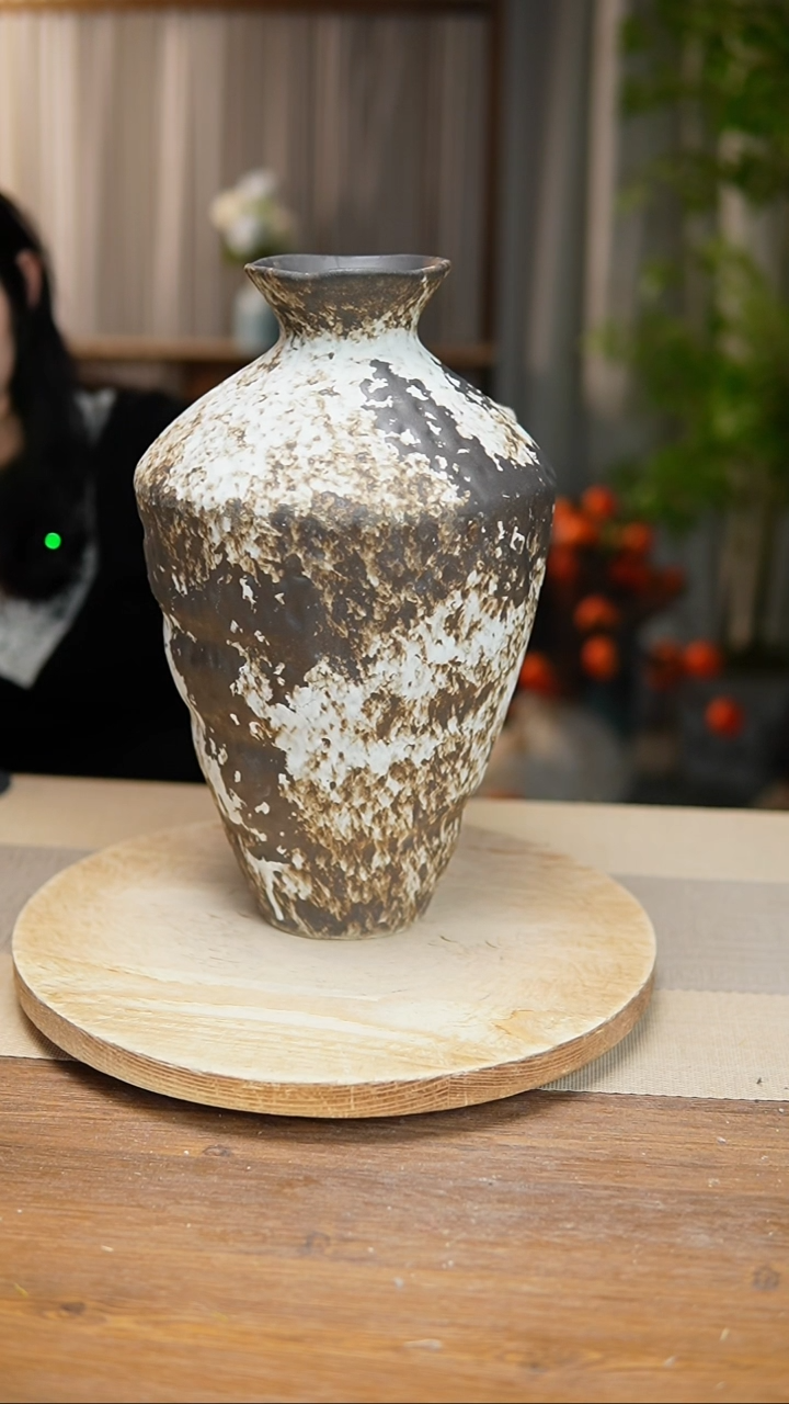 【闪购商品】陶瓷  花器诧寂黑高脚