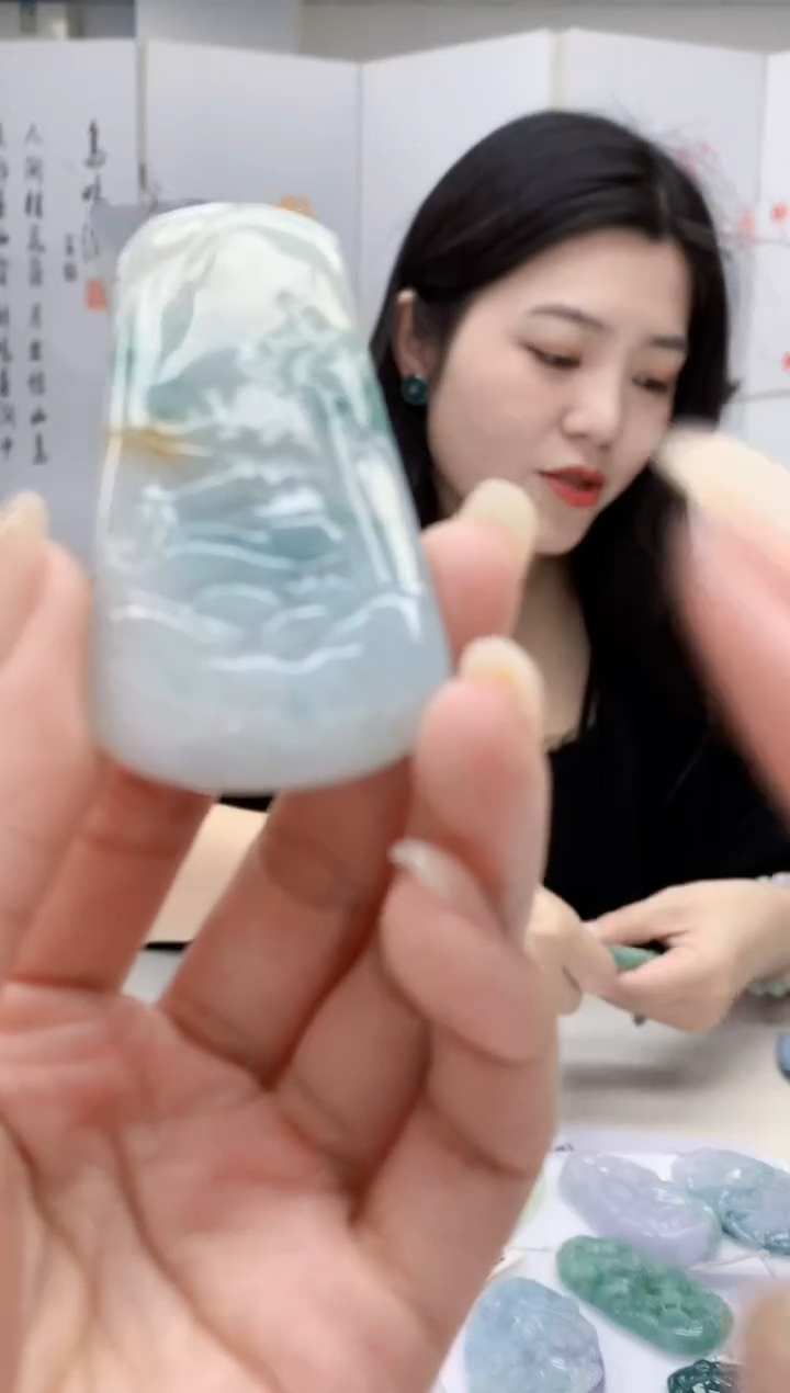 【闪购商品】定制翡翠未镶嵌0405lr-毛货挂件21