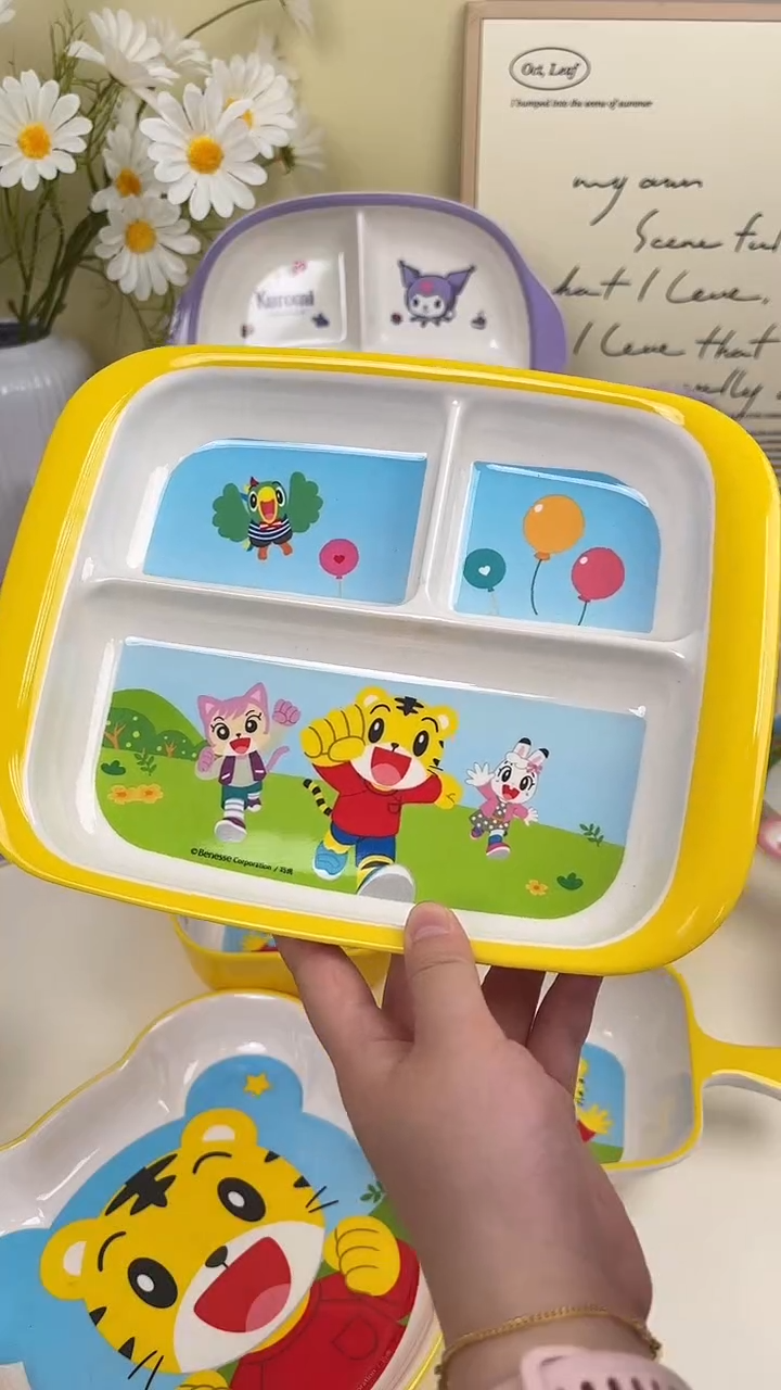 密胺巧虎儿童三格盘 一个  五折