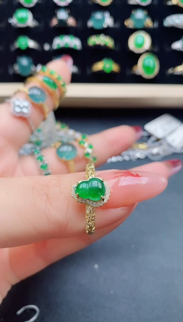 【闪购商品】翡翠戒指银S925镶嵌5080550