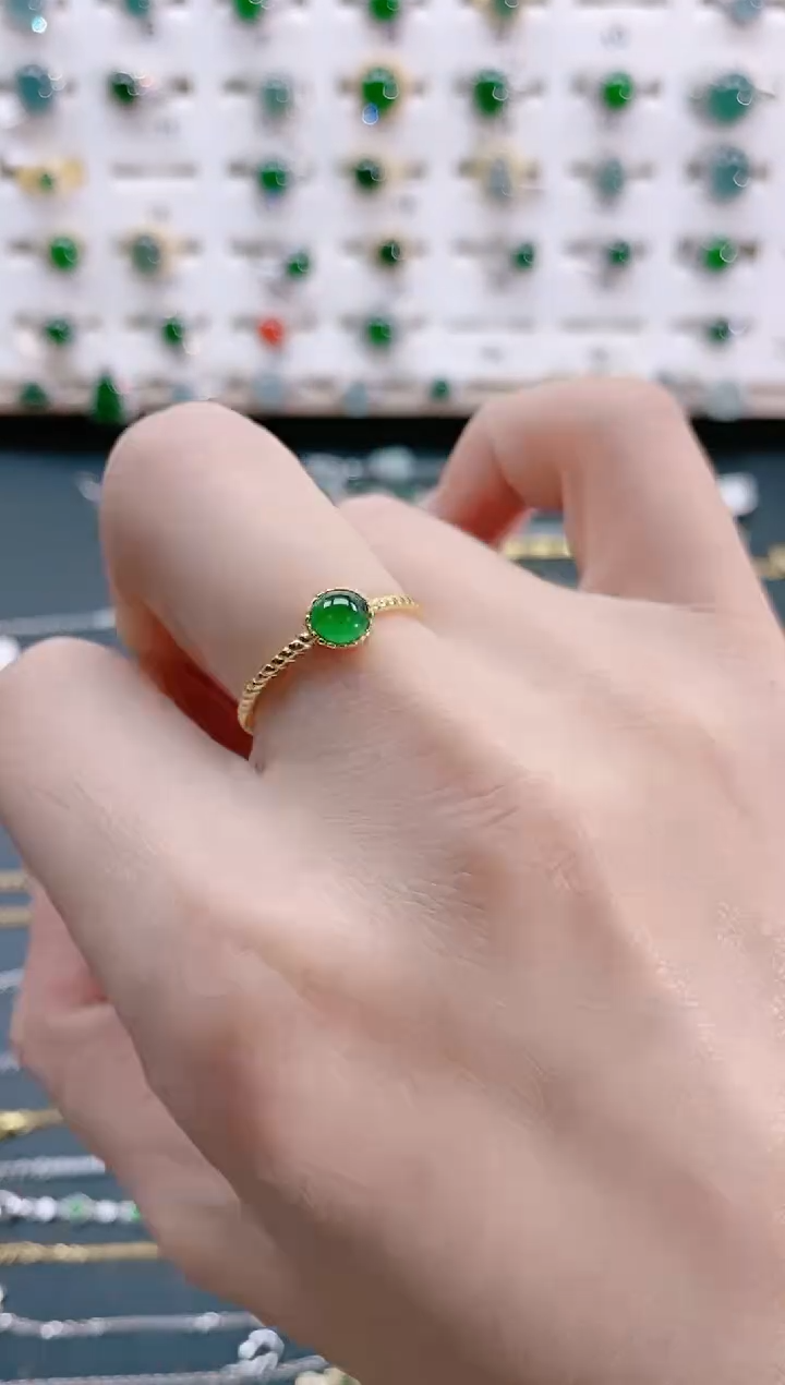 【闪购商品】翡翠戒指银S925镶嵌天然翡翠