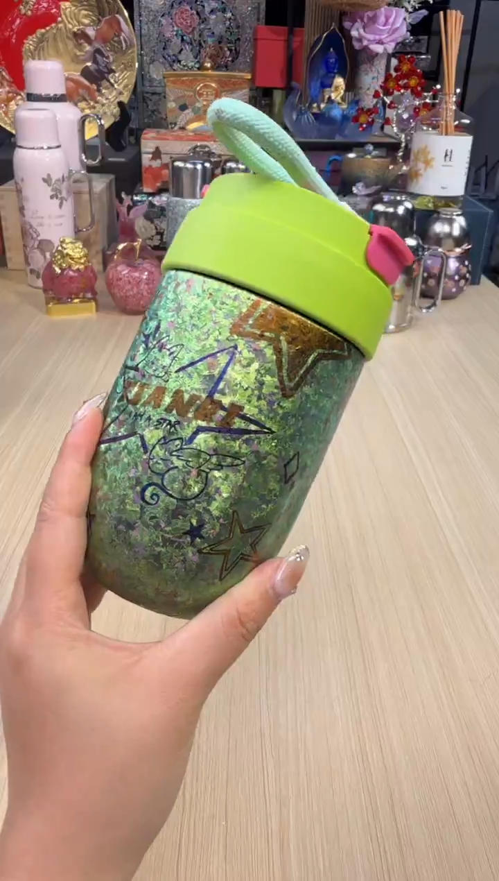 天沏-独茗系列纯钛咖啡杯-绿色