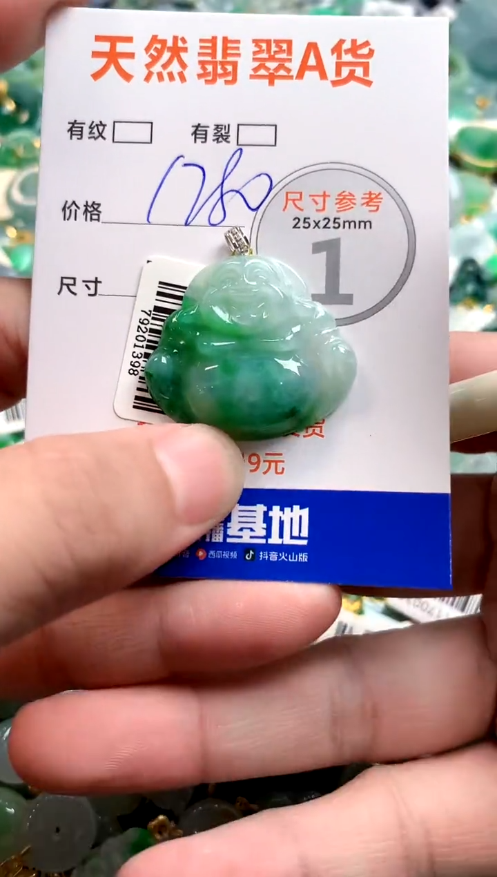 颈饰18K金镶嵌翡翠0819548597