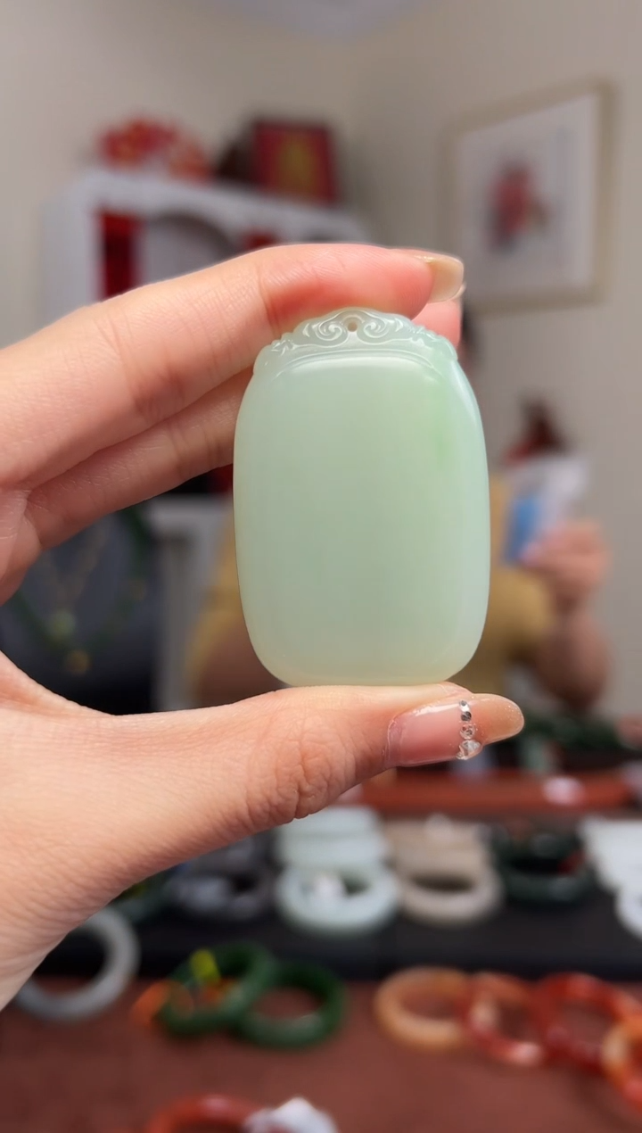 【闪购商品】和田玉颈饰未镶嵌50*33*9 平安牌