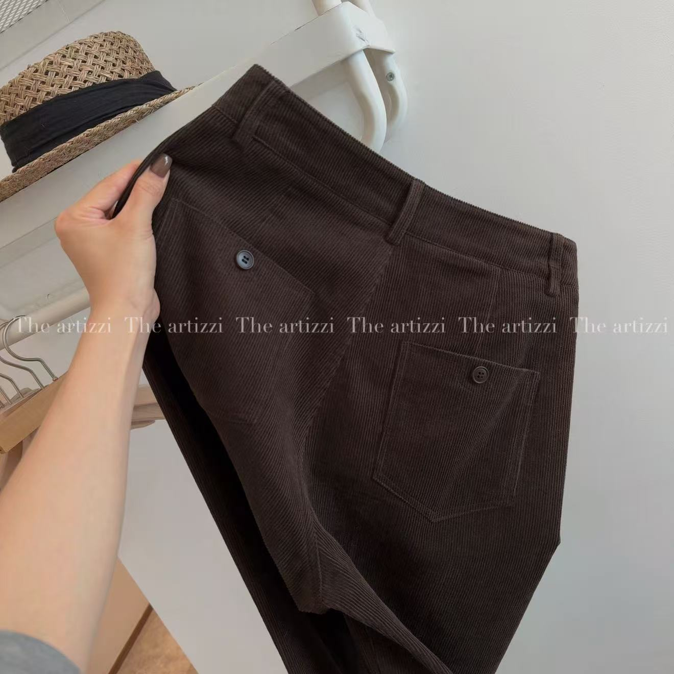 The Artizzi《柏木归秋》秋季灯芯绒直筒百搭长裤