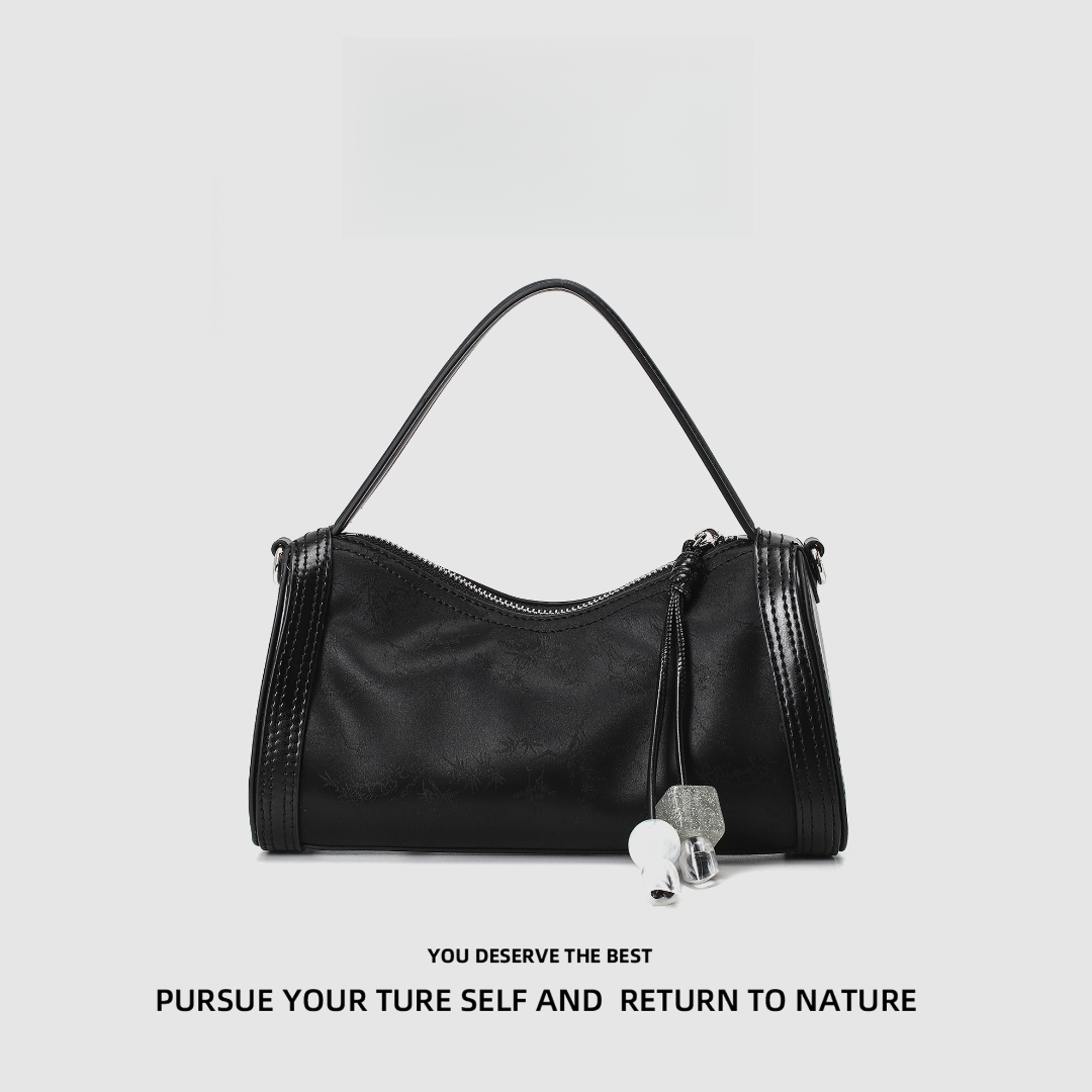 Discoverrevive2025年新款欧美时尚百搭平纹圆桶手提枕头包