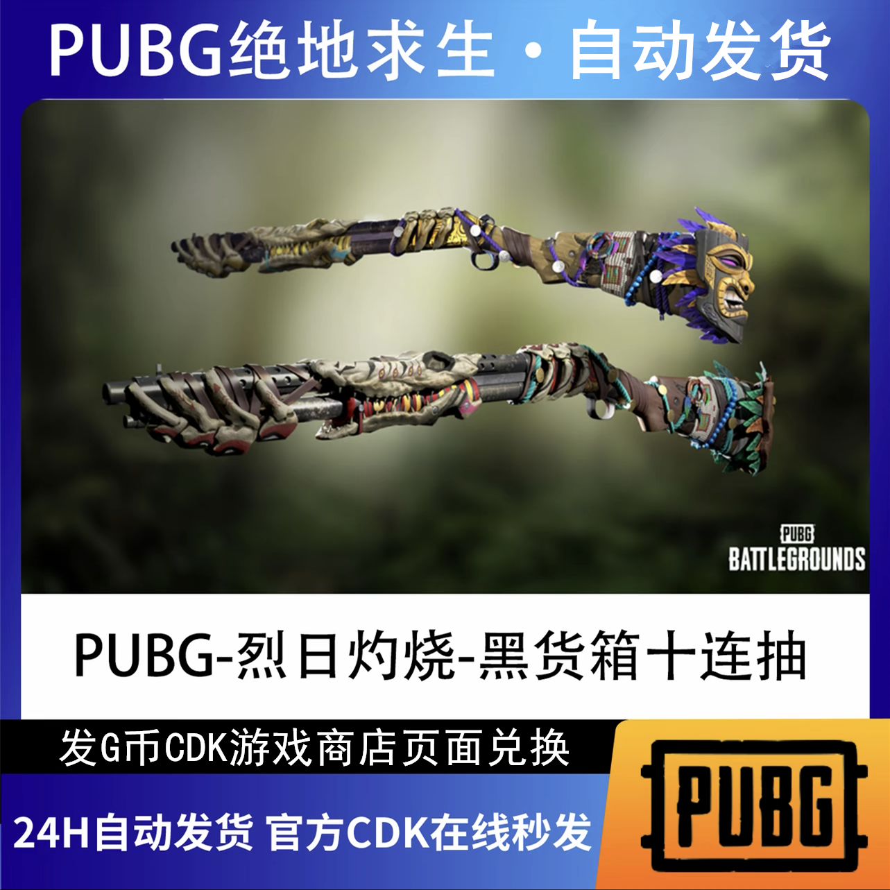 PUBG G币绝地求生吃鸡端游皮肤十连抽官方CDK游戏币点券g币兑换码