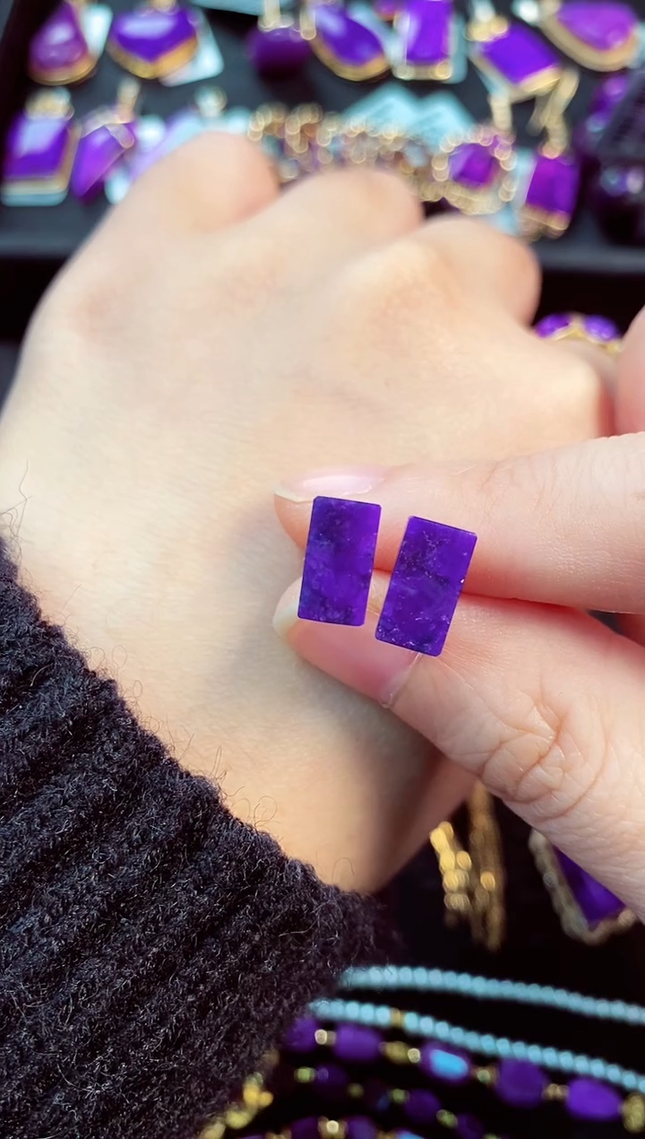 苏纪石（舒俱来）银S925镶嵌耳饰1