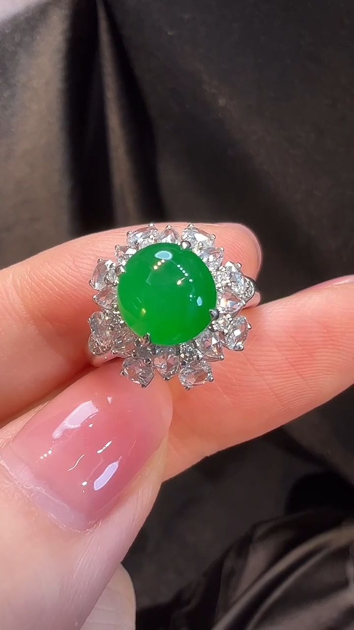 18K金镶嵌戒指翡翠L6