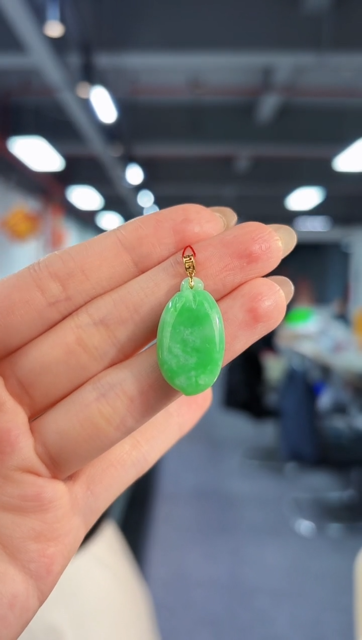 【闪购商品】翡翠颈饰18K金镶嵌缅料A货/支持复检/一件