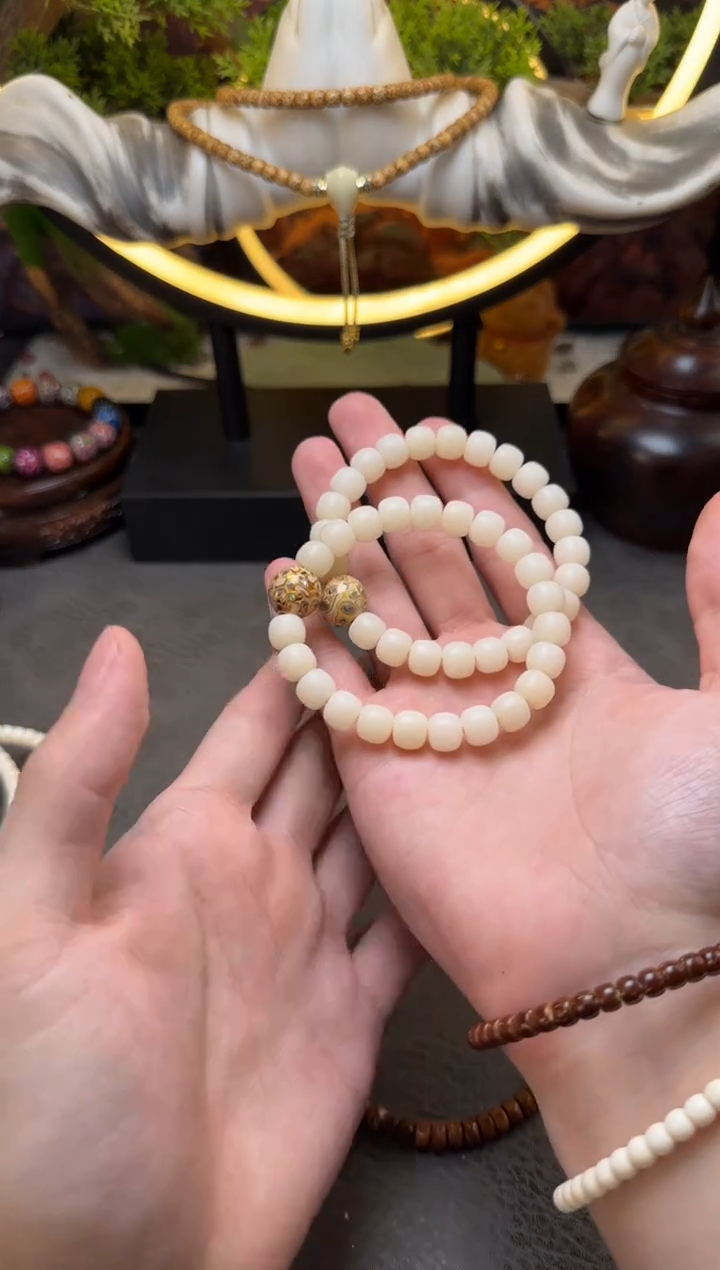 手串菩提根/象牙果干磨奶白高钙奶老型