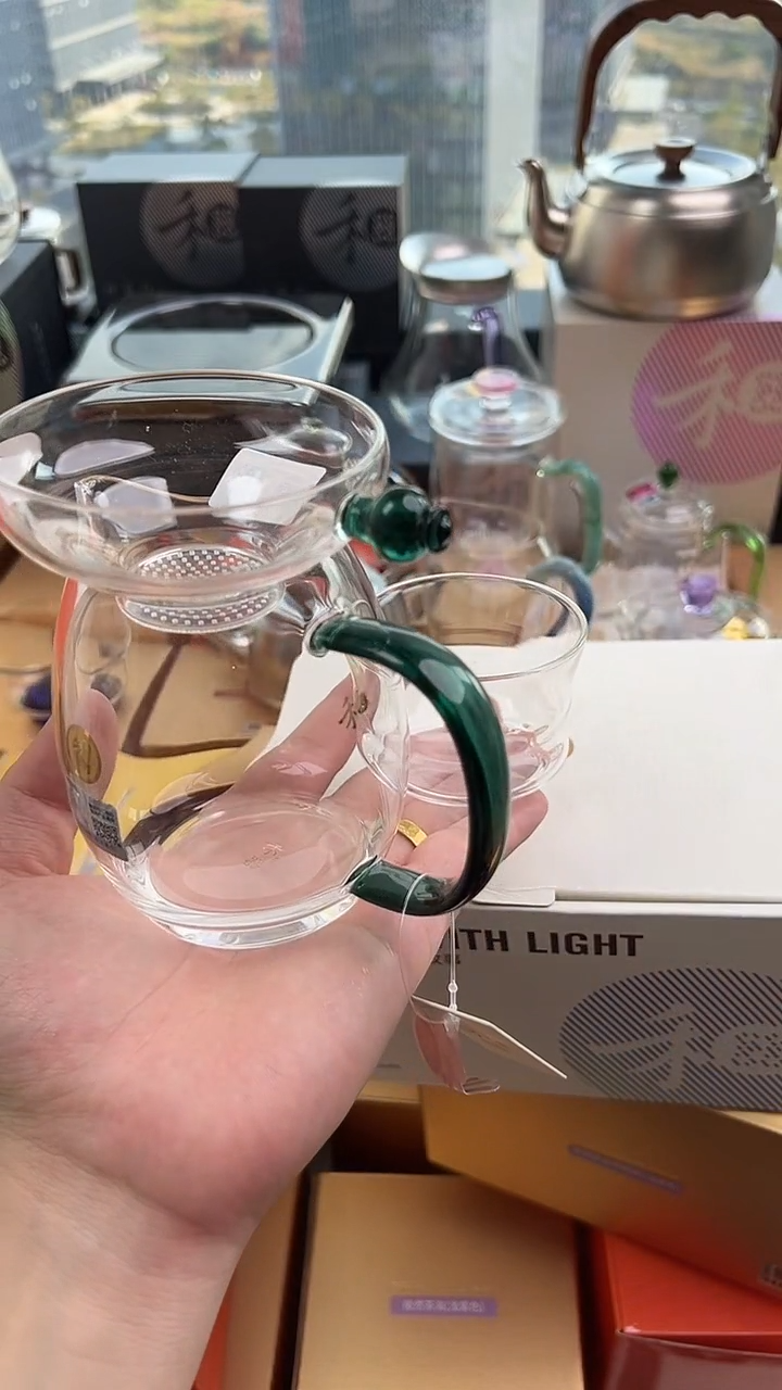 @@禾器晶彩澄然墨绿色+润茗茶漏墨绿色