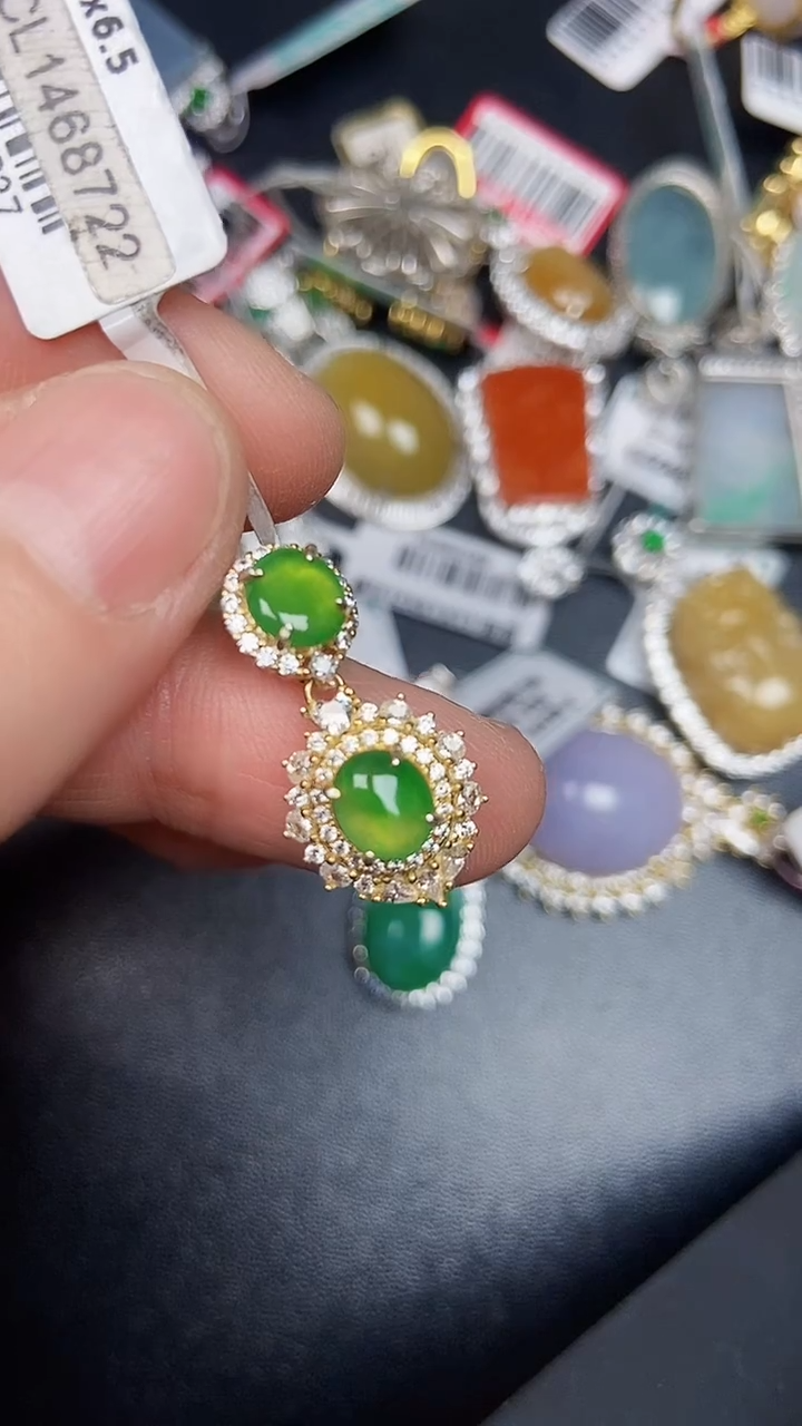 银S925镶嵌戒指翡翠3880