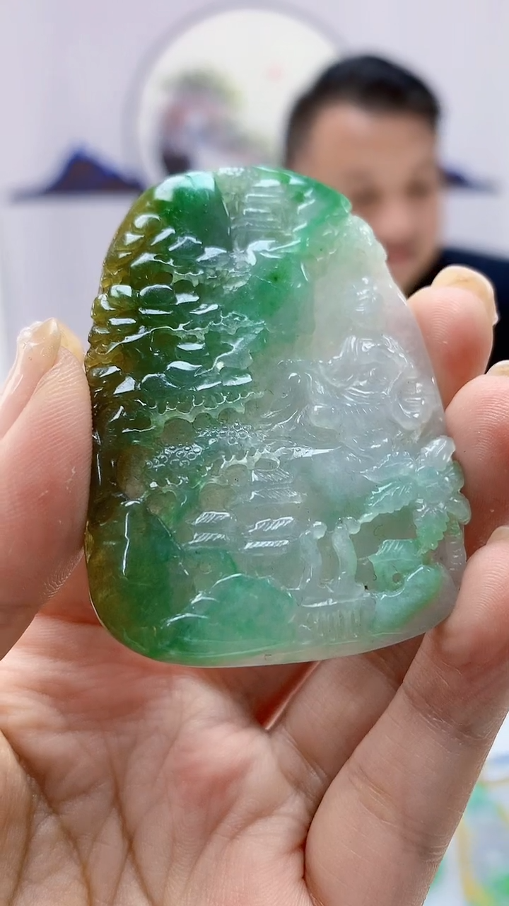 【闪购商品】定制翡翠未镶嵌4969ms-毛货挂件45