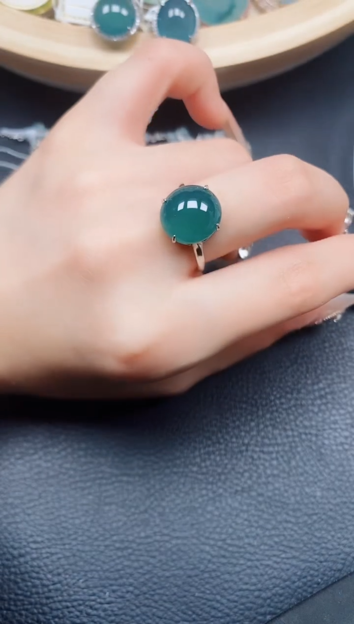 【闪购商品】翡翠戒指银S925镶嵌翡翠
