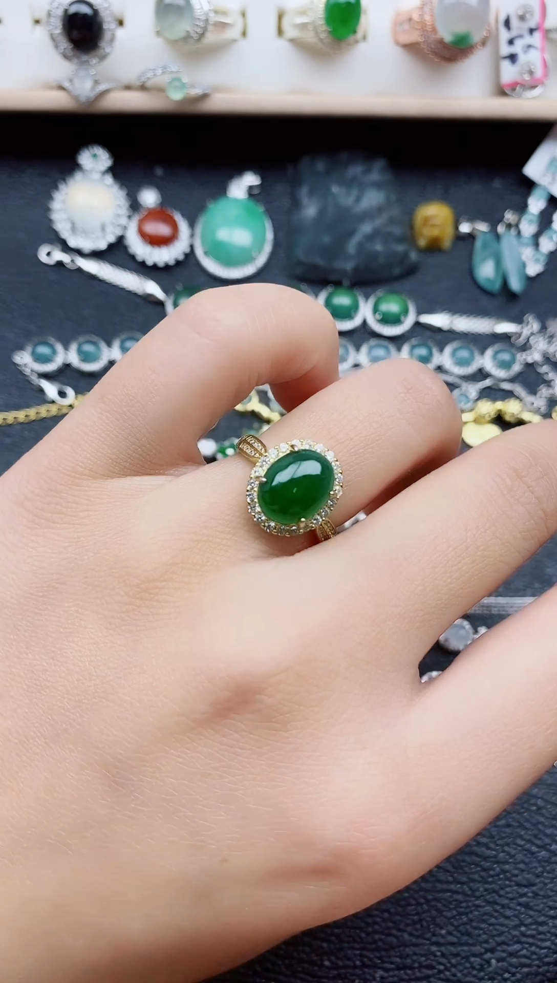 【闪购商品】翡翠戒指银S925镶嵌11111