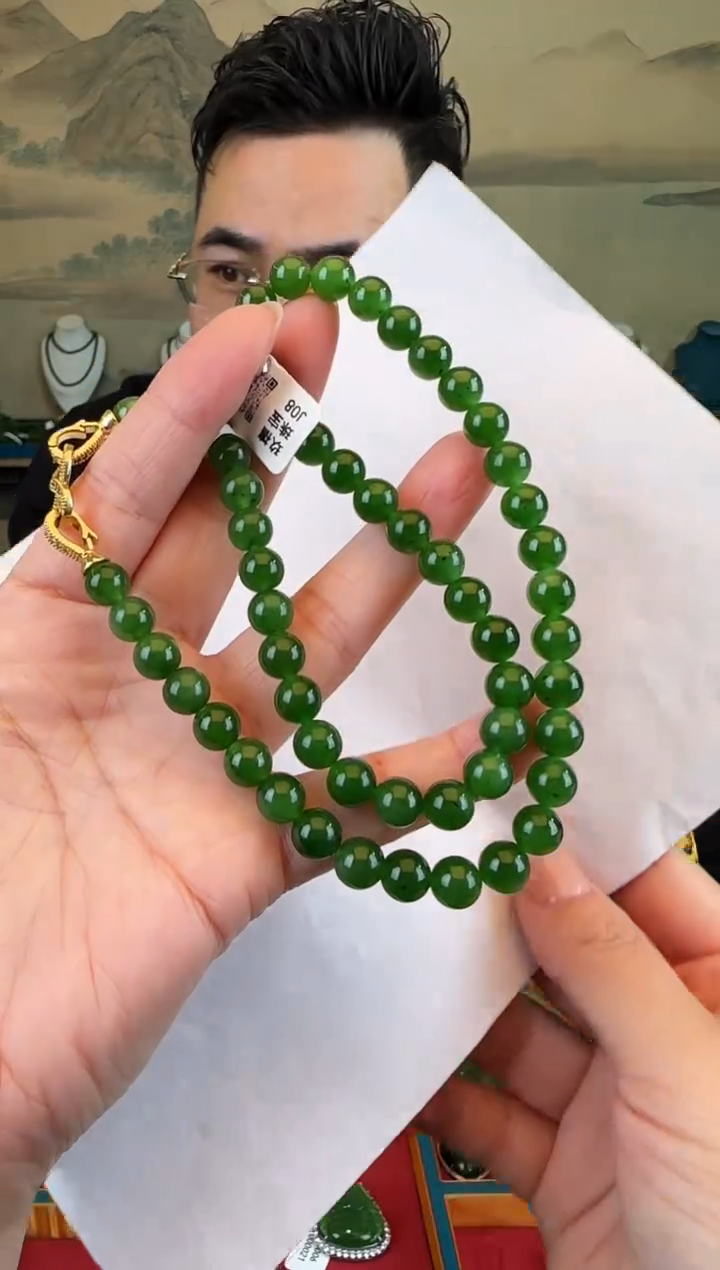 颈饰未镶嵌和田玉卡8妈妈链