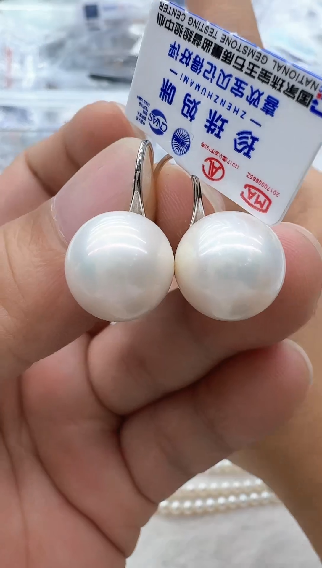 【闪购商品】淡水珍珠耳饰银S925镶嵌非基地发货不带证书