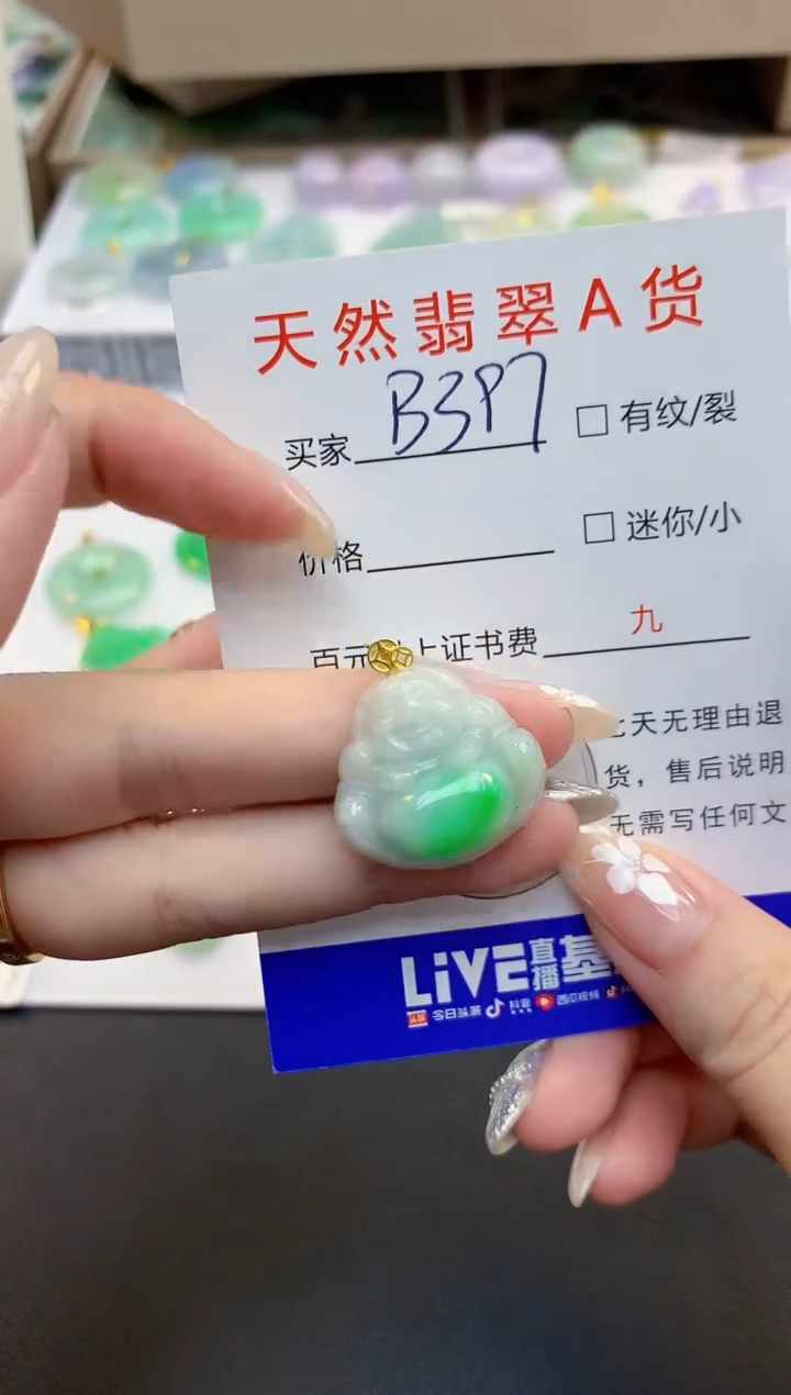 翡翠18K金镶嵌颈饰11111111