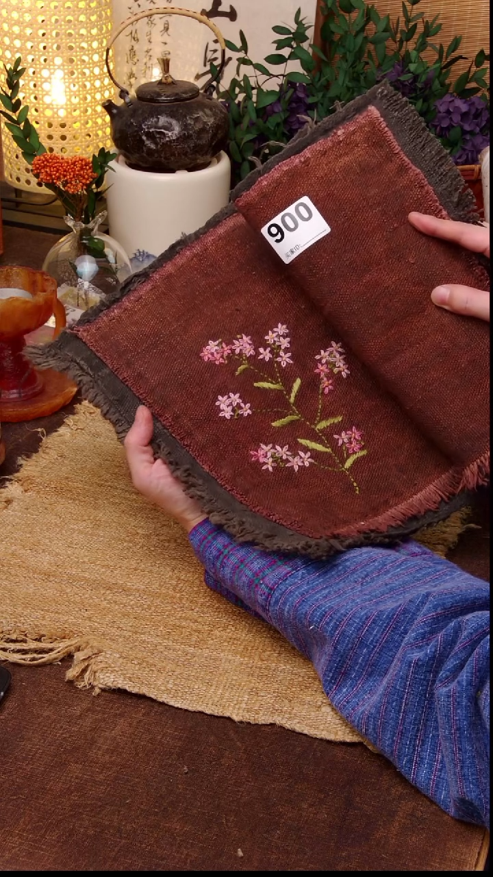  Cici手作刺子绣柿染壶垫杯垫900