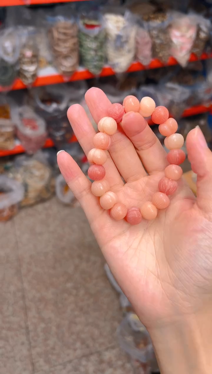 吊坠菩提根/象牙果粉色屁桃单圈