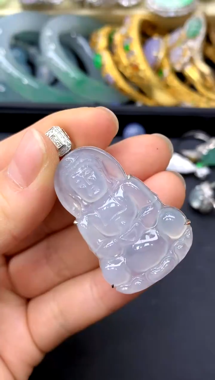 颈饰18K金镶嵌翡翠517-中国好珍宝