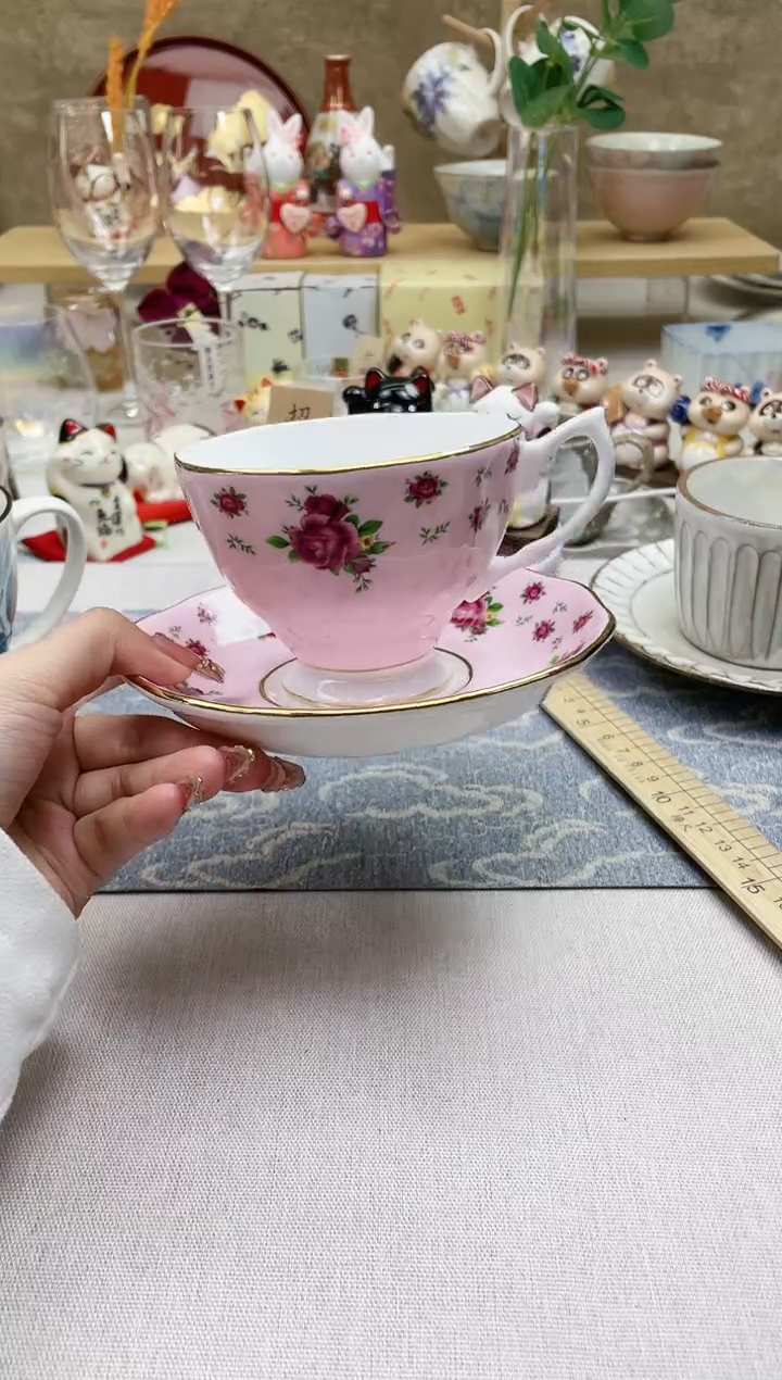 【闪购商品】摆件/盘子/杯子玫瑰粉杯碟