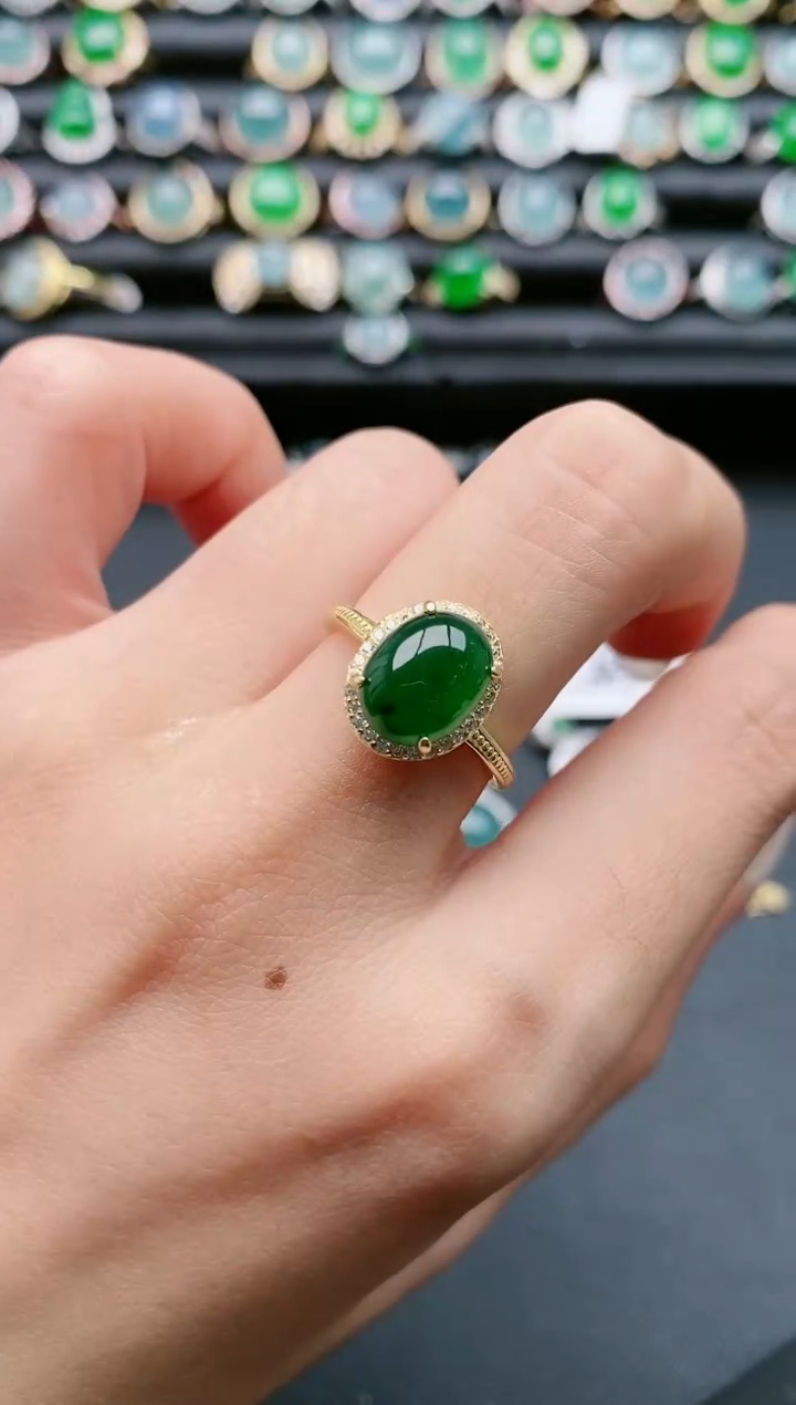 【闪购商品】翡翠戒指银S925镶嵌111111111