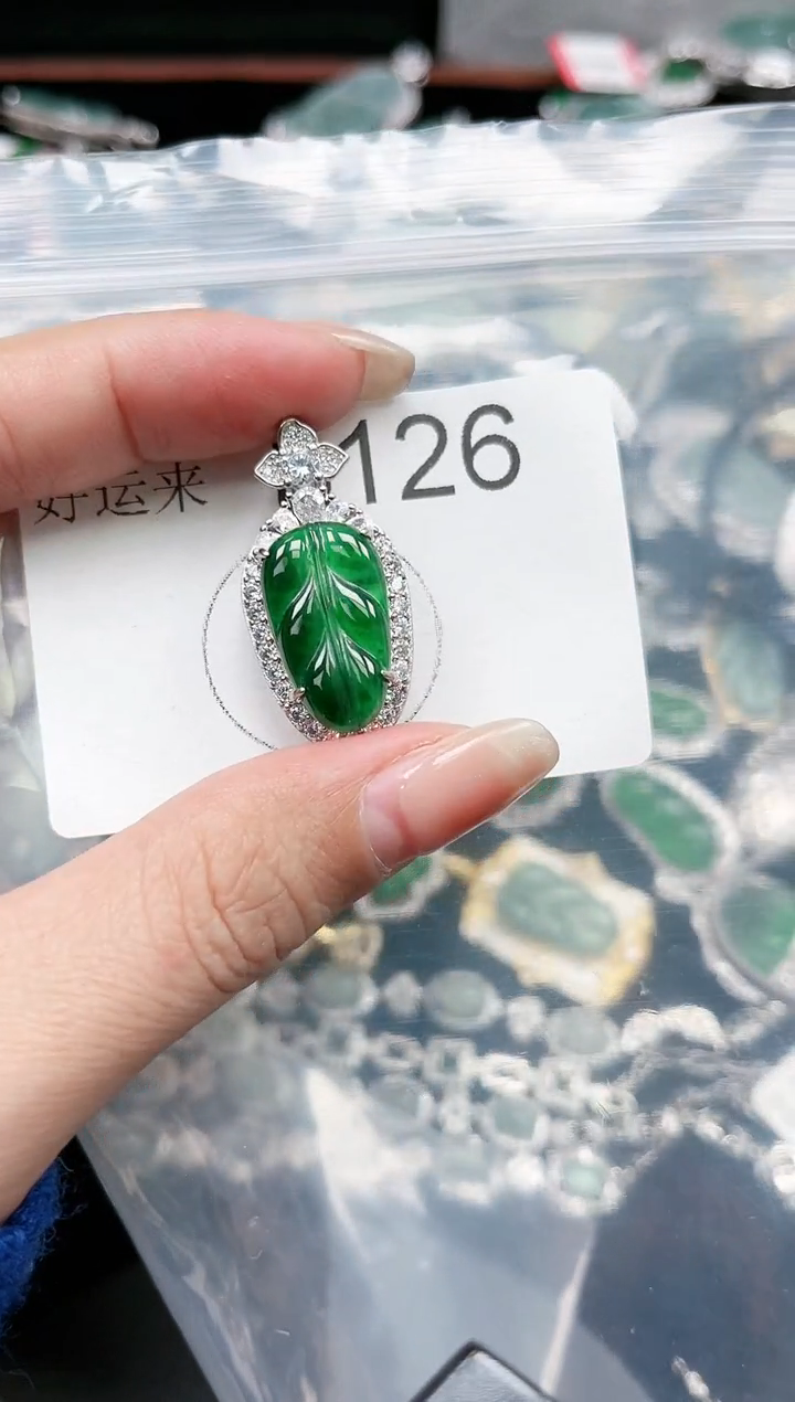 【闪购商品】翡翠颈饰未镶嵌赠皮绳126