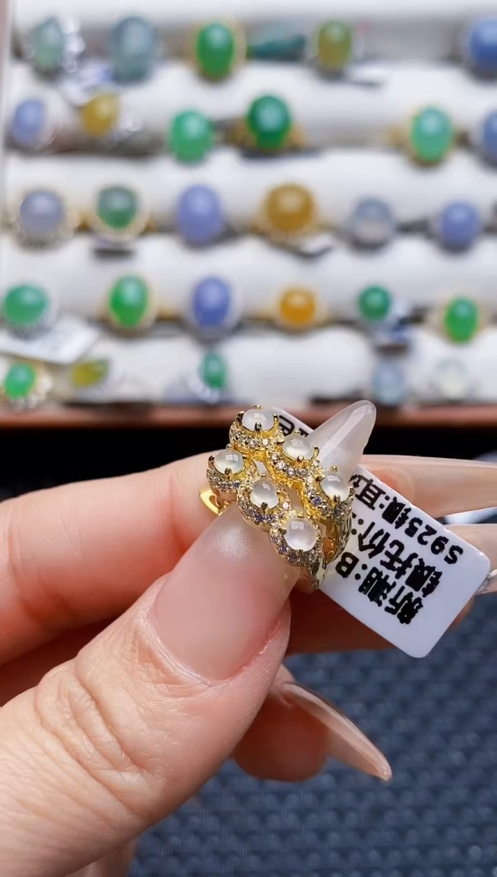 银S925镶嵌戒指翡翠2955