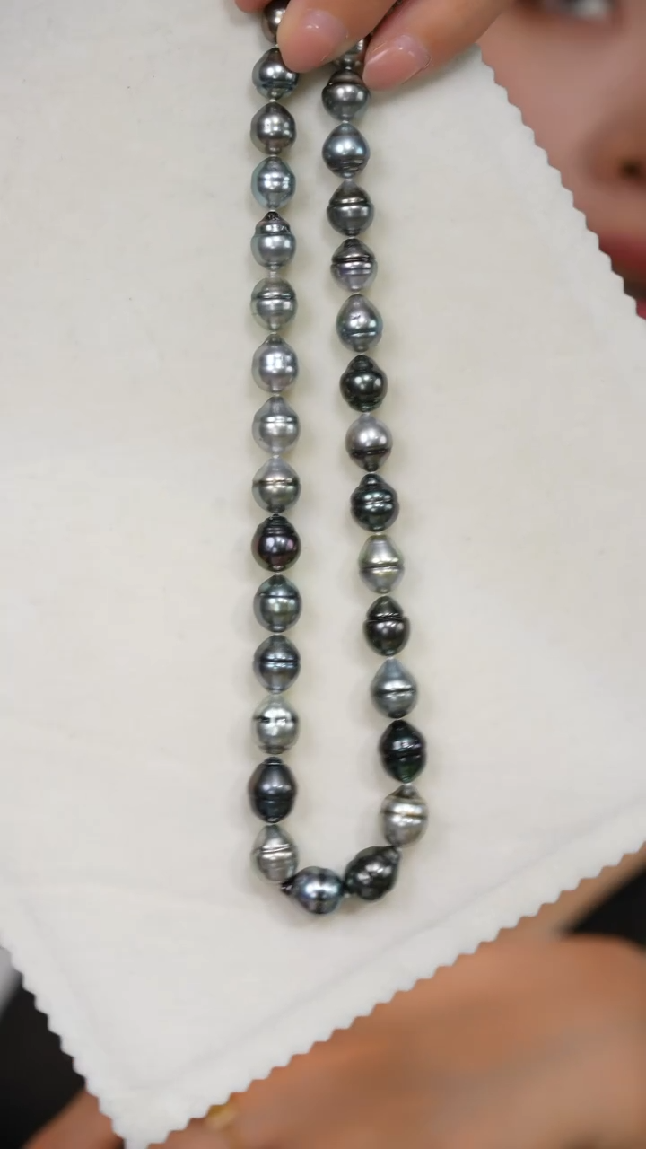 【闪购商品】海水珍珠项链银S925镶嵌大溪地巴洛克9-11mm