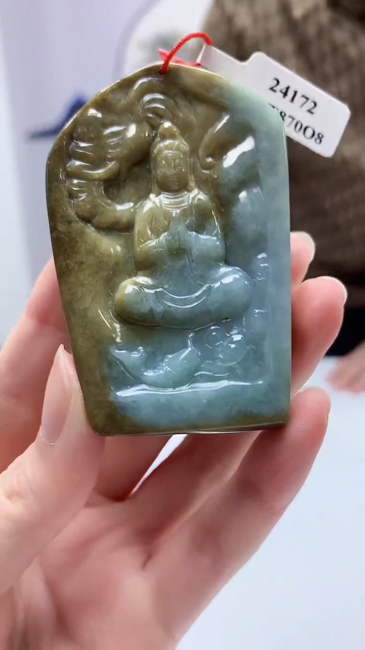 【闪购商品】定制翡翠未镶嵌4812zm-毛货挂件普贤79