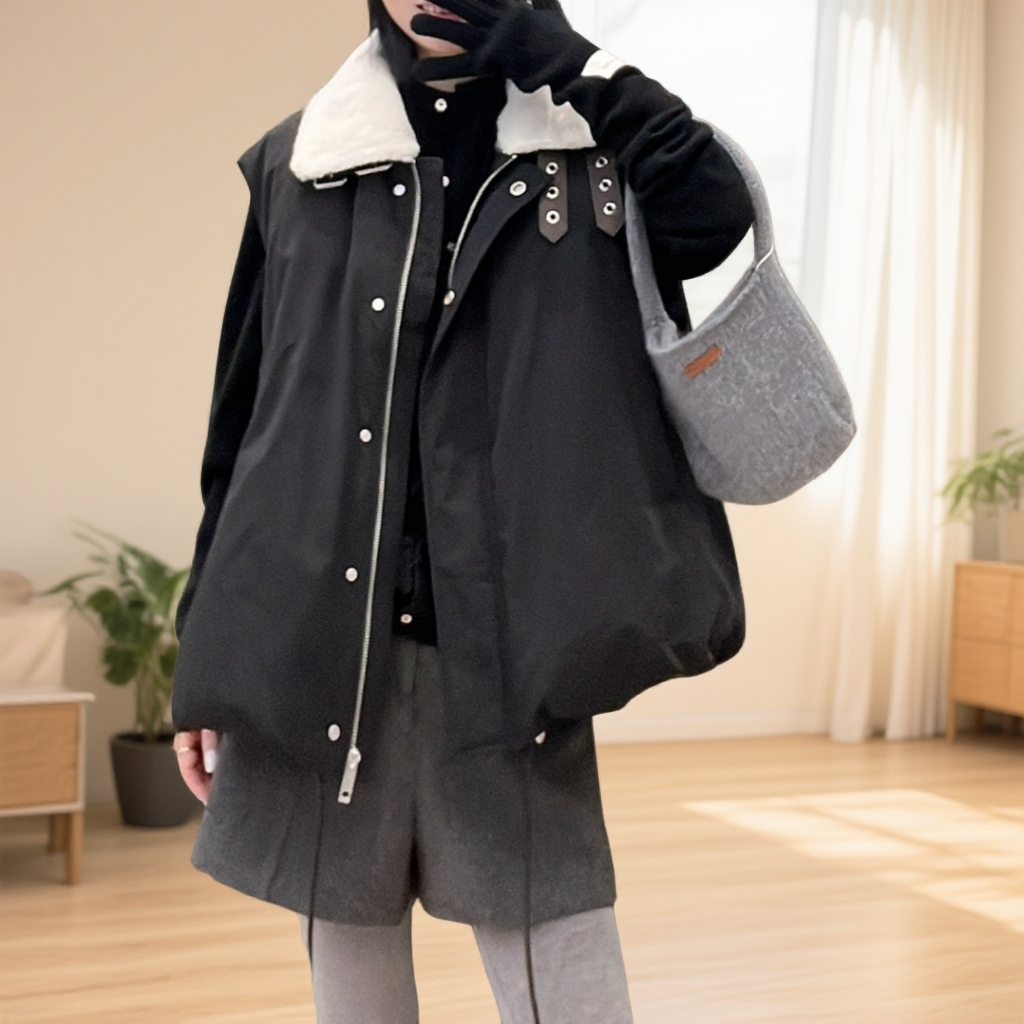 【SFF严选】PEROBUNO 25冬毛领鹅绒马甲13502