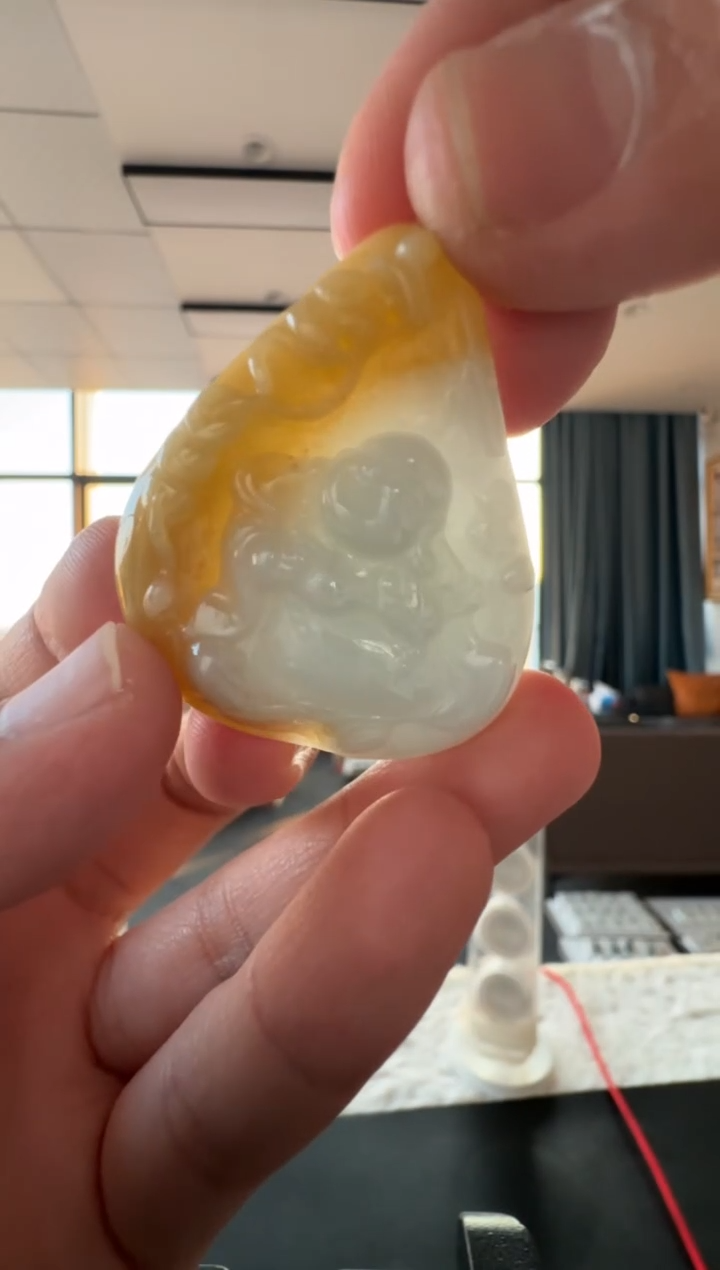 颈饰未镶嵌翡翠天然翡翠A货孤品一件