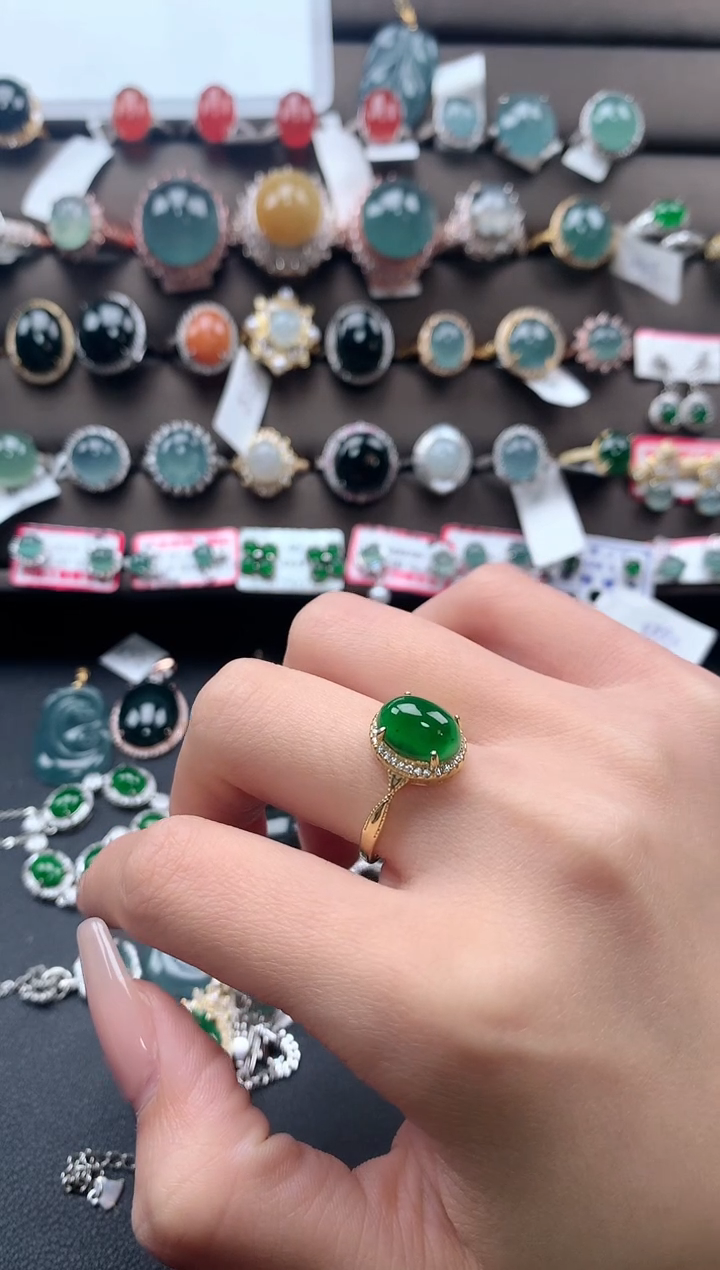 【闪购商品】翡翠戒指银S925镶嵌31231231