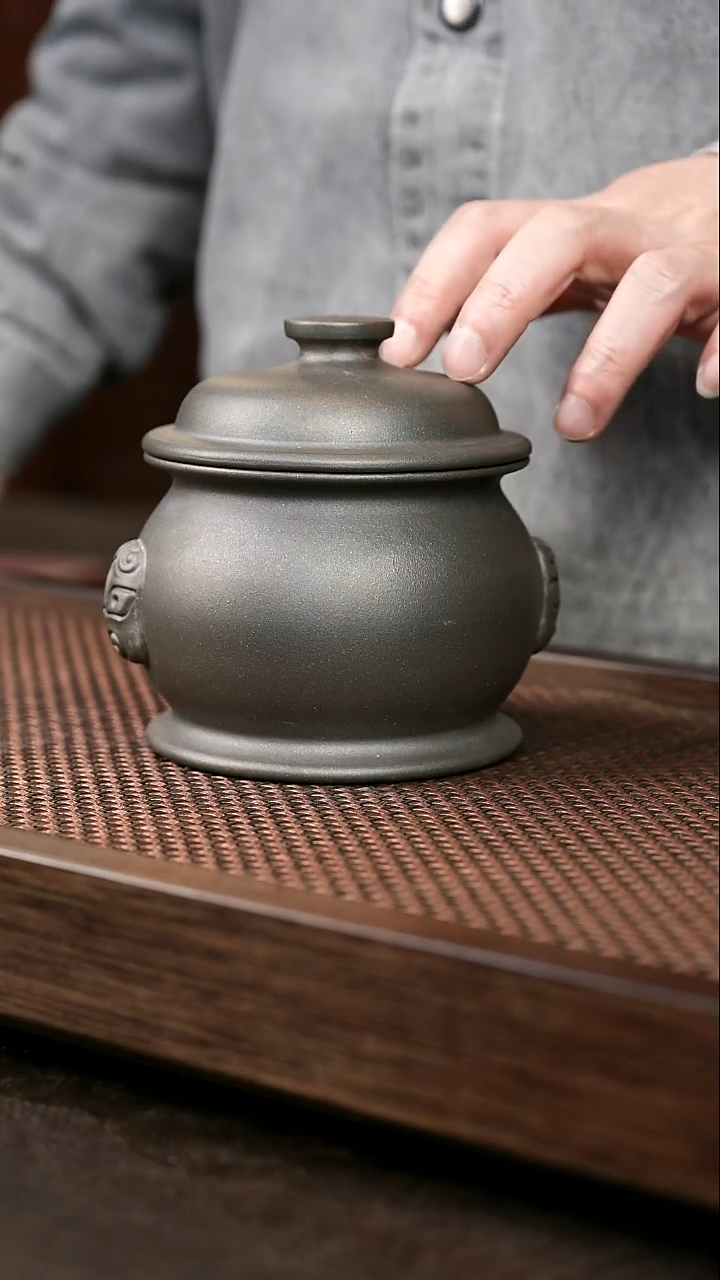 茶壶紫砂岩中泥茶叶罐