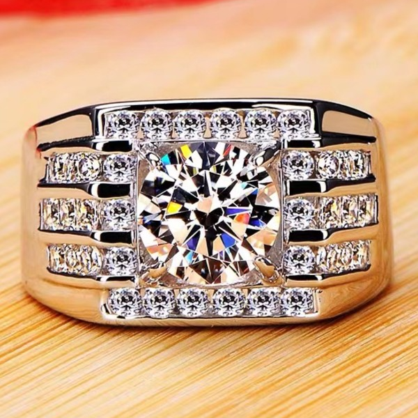 925银莫桑石银制品 【三生三世男款】时尚结婚订婚经典精致奢华