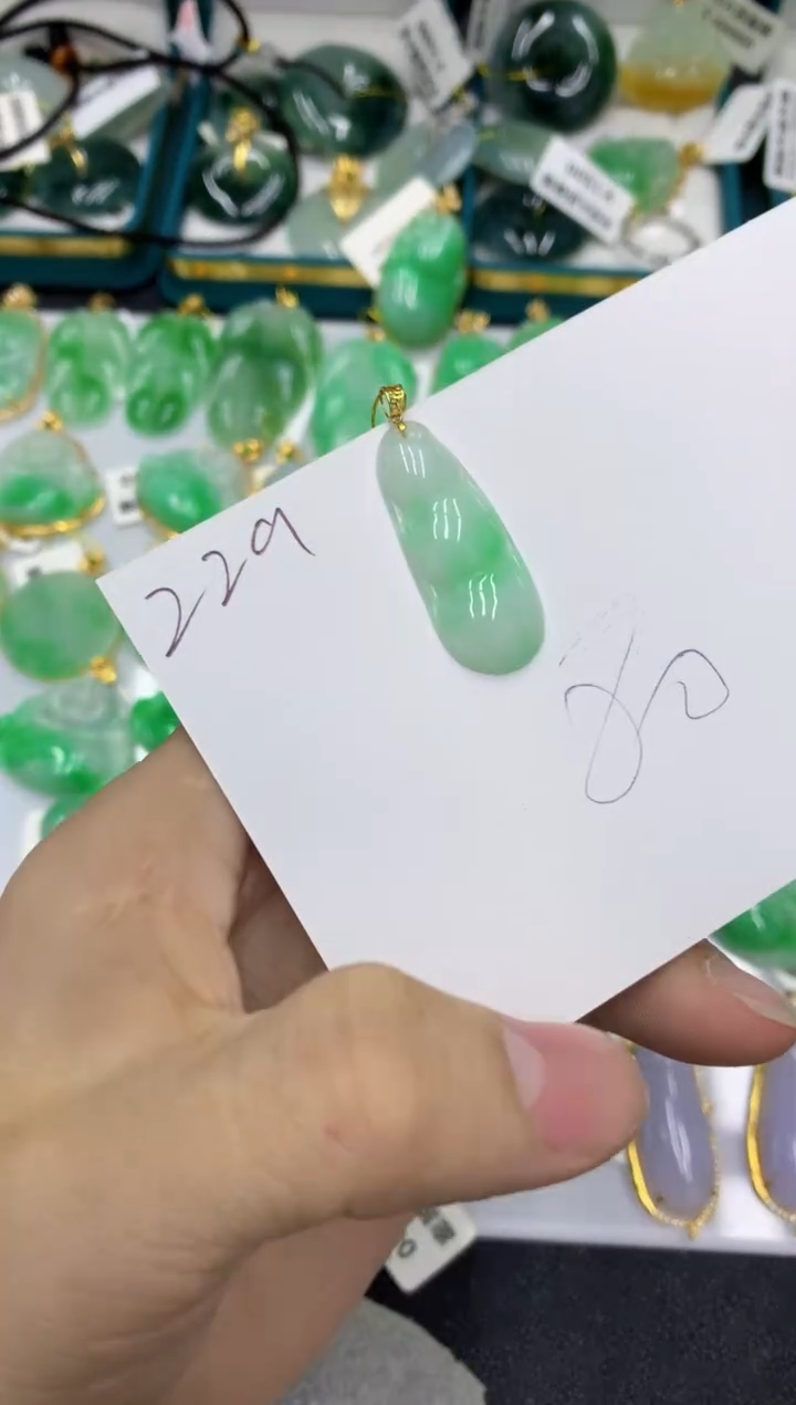 【闪购商品】翡翠颈饰18K金镶嵌号链接