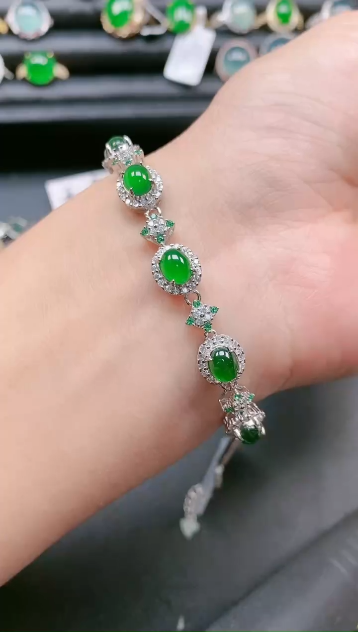 翡翠戒指银S925镶嵌11111