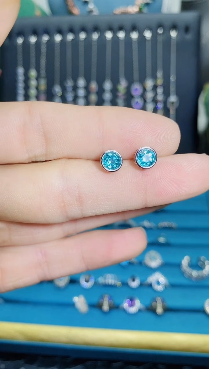 【闪购商品】托帕石耳饰银S925镶嵌1121