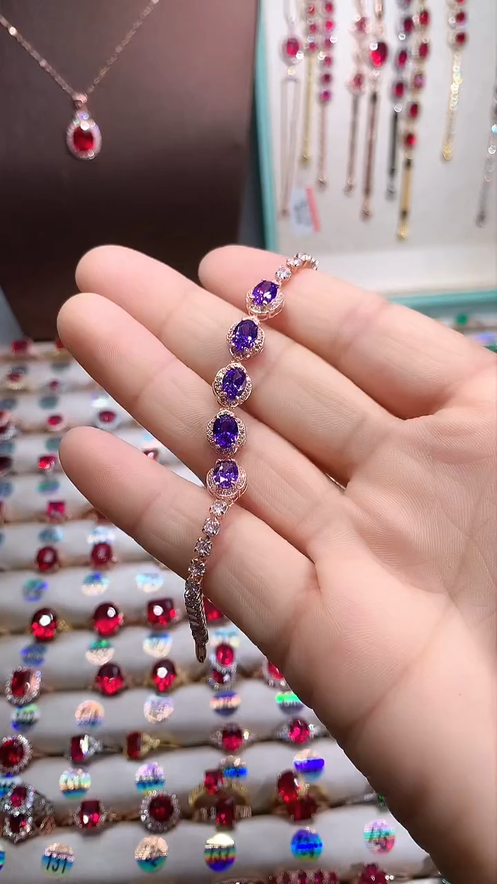 【闪购商品】水晶手链银S925镶嵌玫瑰金