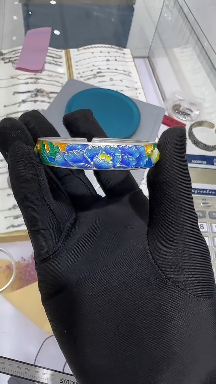 珐琅足银57.2手镯