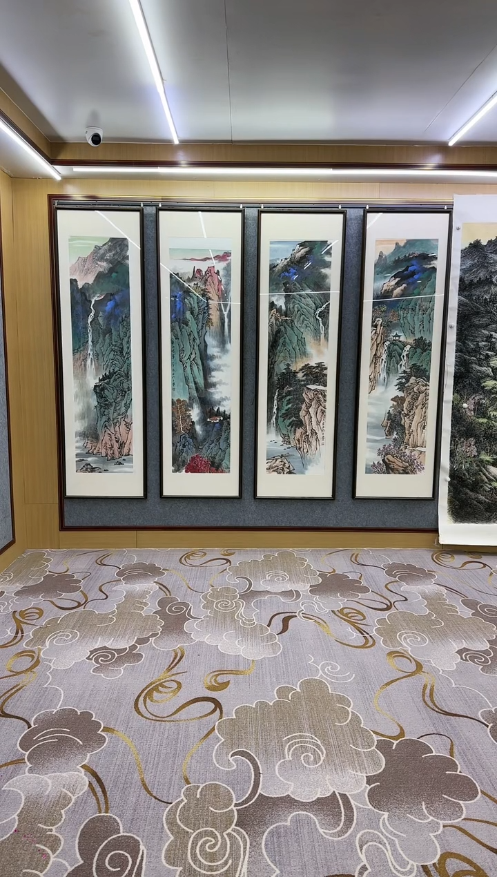 绘画冬*Y-张伦玉-六尺条屏-山水画不带框