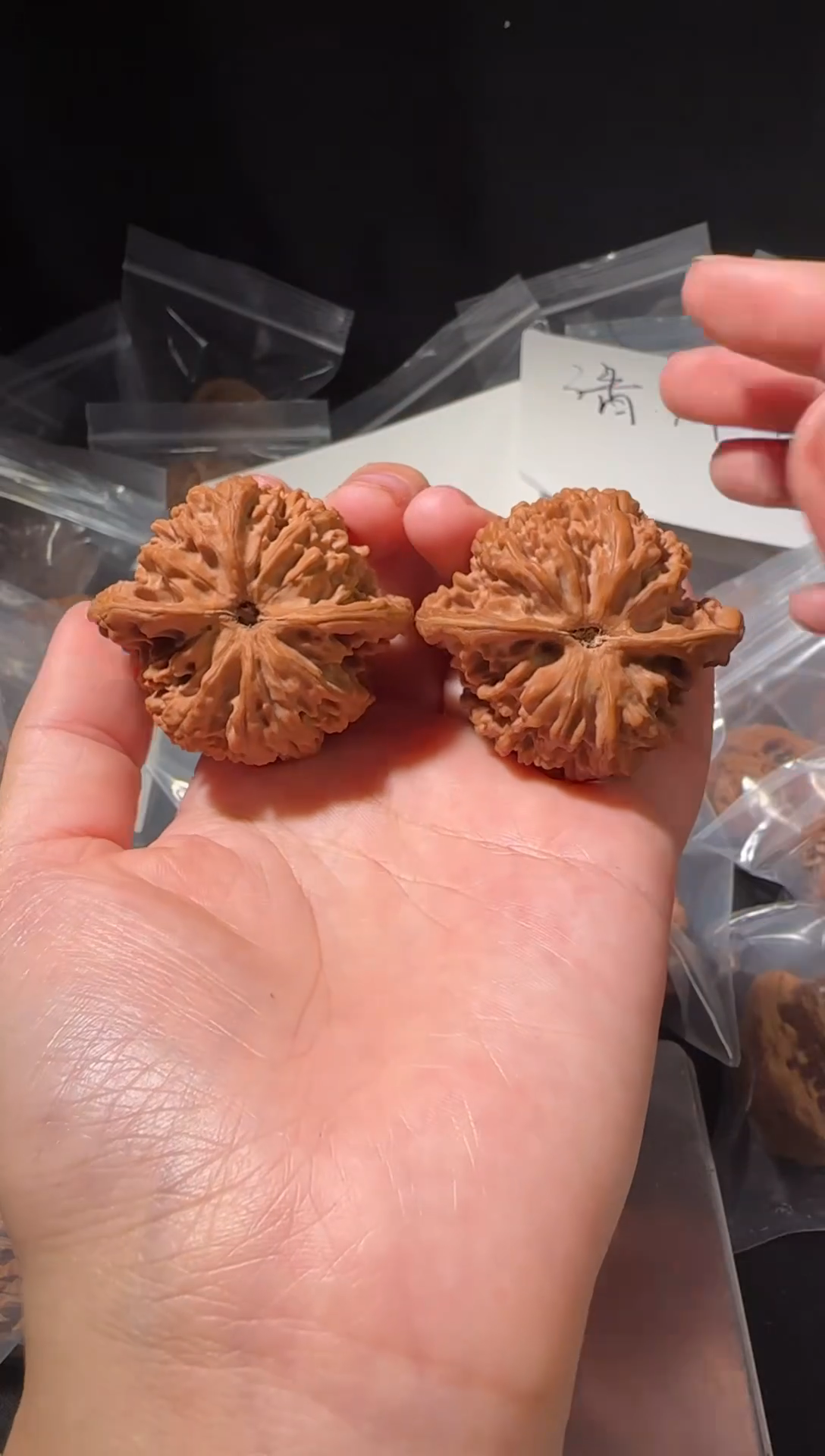 把件文玩核桃43红皮满天星